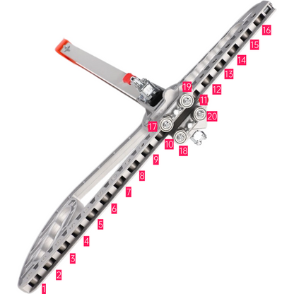 20-round, dual-sided one-button press positioning, aluminum alloy handle, cutting, 9~12mm thick gypsum board, front end embedded scraper blade