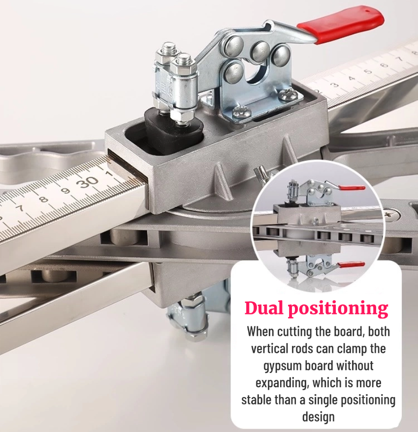 20-round, dual-sided one-button press positioning, aluminum alloy handle, cutting, 9~12mm thick gypsum board, front end embedded scraper blade