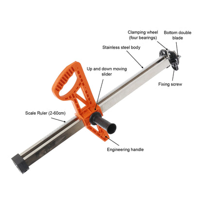 Upgraded model, 9-wheel ABS extended handle, for cutting 8~10mm thick gypsum board, with an embedded scraper blade at the front end